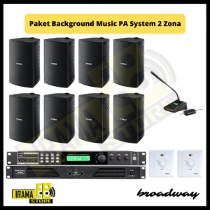 Paket Background Music PA System 2 Zona 8 Speakers